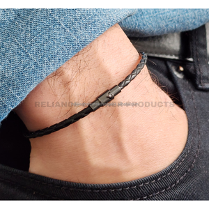 RTS 3mm Black Shine Color Bolo <b>Braided</b> Leather <b>Cord</b> for Bracelets & Necklaces Premium <b>Braided</b> Leather <b>Cord</b> for Jewelry - Product Image 5