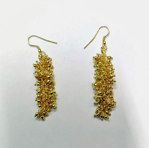 Gold Plated Glass Beads Heart Boho Bohemian Style Dangle <b>Hook</b> <b>Earrings</b> for Women - Product Image 4