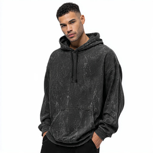 Winter Acid Wash <b>Pullover</b> Tracksuit <b>Men</b> Jogger Stone Wash Hoodie Oversize Sweatpants Jogger Set Vintage Wash Baggy Tracksuit <b>Men</b> - Product Image 5