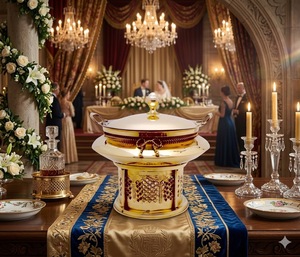 Recipiente para buffet de acero inoxidable de alta calidad, redondo, con tapa, al mejor precio - Product Image 3