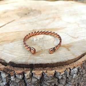 Twisted <b>Copper</b> Cuff Bracelet Handmade Open <b>Bangle</b> Rustic Boho Adjustable Fashion Jewelry Elegance <b>Copper</b> Fashion Chic Bracelet - Product Image 6