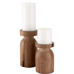 Porte-bougie en bois finition naturelle, décoration d'intérieur - Product Image 3