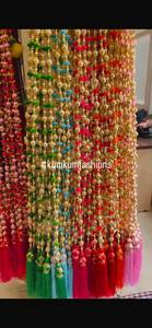 Indian <b>Wedding</b> <b>Decor</b> Colorful Velvet Ball Tassel Garland Pompom Bell Strings Festive <b>Wedding</b> Housewarming Stage Backdrop <b>Decor</b> - Product Image 4