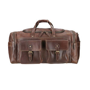 Bolsa de Viaje de Cuero Genuino con Múltiples Bolsillos con Hebilla, Compartimento Principal Espacioso y Diseño Premium para Fin de Semana - Product Image 1