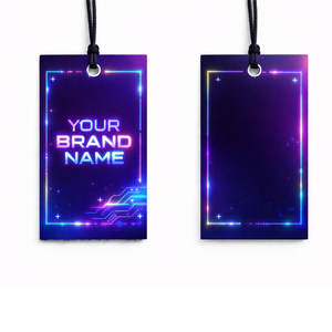 Etiquetas Colgantes de Plástico Transparente Esmerilado, Estilo Minimalista Moderno, con Cordón Verde Neón, para Colecciones de Ropa Urbana de Alta Gama - Product Image 1