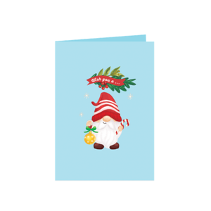 Tarjeta de Felicitación Navideña con Diseño de Gnomo y Corona, Hecha a Mano, con Sobre, Tarjeta 3D Pop-Up, Tarjetas de Felicitación Festivas - Product Image 5