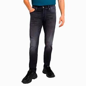 Jeans Negros Desgastados de Corte Recto para Hombre, Pantalones de Mezclilla Lavados con Efecto Bigotes de Gato 3D, Estilo Retro Americano, Ropa Casual Urbana, Venta al Por Mayor OEM - Product Image 1