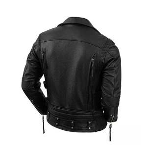 Chaqueta de Cuero para Hombre de Primera Calidad, 100% Piel de Vaca Original, Transpirable, Impermeable, Tejido de Punto, Estampado Elegante, Invierno - Product Image 6