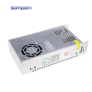 Sompom smps power supply 301-400w 24v 15a Switching power supply 24v power supply 110v/220v for led lighting CE