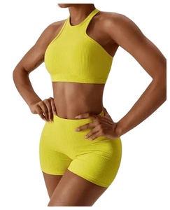 Conjunto de sujetador deportivo y pantalones cortos de verano, transpirable, sin costuras, para fitness y yoga, nuevo diseño. - Product Image 1