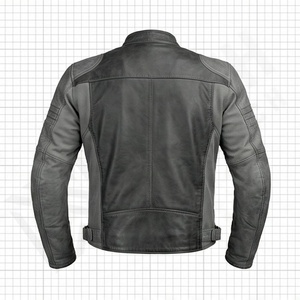 Chaqueta de Cuero Transpirable para Motociclismo con Paneles Elásticos, Equipo de Protección para Motociclistas, Chaqueta Profesional de Cuero Vacuno para Motociclismo - Product Image 2