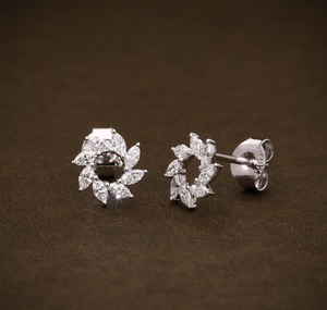 Pendientes de Diamantes Cultivados en Laboratorio con Corte Marquesa Vintage de Lujo, Plata 925, Certificación IGI, Claridad VVS1, para Regalo de Boda o Fiesta - Product Image 4