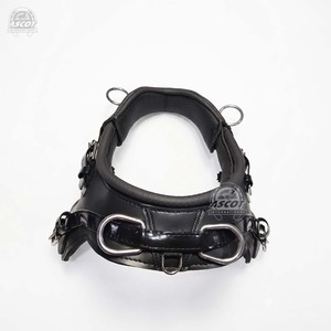 Wholesale <b>Leather</b> Miniature Team pair <b>harness</b> set with matt pvc Horse driving <b>Harness</b> with french collar black brown - Product Image 3