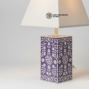 Lanterne de table artisanale en os incrusté avec motif floral, lampe de chevet de luxe en mosaïque, art indien traditionnel, décoration de bureau - Product Image 5
