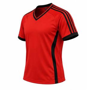 เสื้อกีฬาคอวีสีแดงแบบยูนิเซ็กซ์ ผ้าโพลีเอสเตอร์ ระบายอากาศได้ดี แขนสั้น สำหรับผู้ใหญ่ ยี่ห้อ CANBELLO SPORTS พิมพ์ลายดิจิตอล - Product Image 3