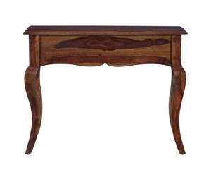 French Country Solid Wood <b>Console</b> <b>Table</b> with Cabriole Legs | 1-Drawer Traditional Entryway Furniture | Jodhpur Export - Product Image 5