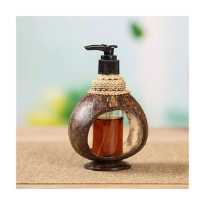 Sustainable Coconut Shell Liquid Soap Dispenser <b>Natural</b> Home Product - Product Image 3