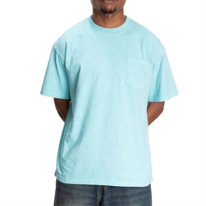 T-shirt décontracté pour homme 100 % coton, en flanelle tricotée unie, à manches courtes, sans col, design vierge, grande taille, séchage rapide, respirant - Product Image 3