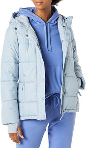 <b>Quilted</b> Hooded Jacket With Button Closure Full Sleeve Winter Women's Outerwear - Product Image 6