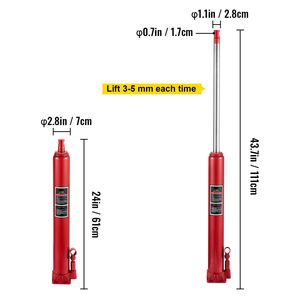 "4 Tons Hydraulic Long Ram Jack with Single Piston Pump Flat Base Manual Cherry Picker Handle Electric <b>Hoists</b>" - Product Image 3