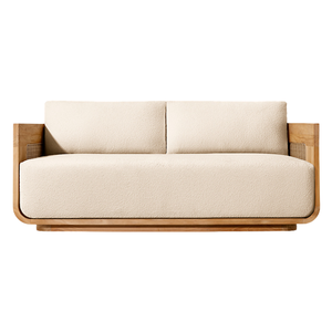 Elegant <b>Outdoor</b> <b>Sofa</b> Solid Teak Frame and <b>Rattan</b> Woven Modern Luxury Patio Lounge Furniture Hotel Villa Waterproof Cushion - Product Image 6