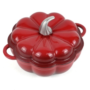 Batterie de cuisine <span class=keywords><strong>en</strong></span> <span class=keywords><strong>fonte</strong></span> émail <span class=keywords><strong>jaune</strong></span> revêtement couleur <span class=keywords><strong>fonte</strong></span> citrouille four hollandais - Product Image 3