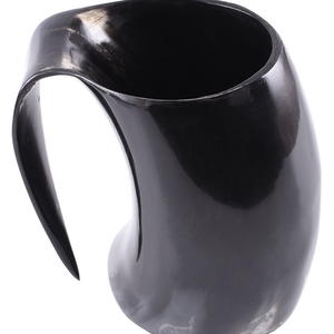 Natural Buffalo Horn Viking Drinking Mug Handmade Medieval <b>Beer</b> Horn Cup for Home Bar and Gift - Product Image 6