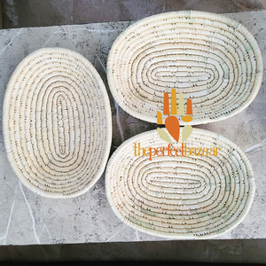 Panier ovale fait main en herbe de lune naturelle, panier ouvert avec poignée, écologique, durable, mini taille, usage polyvalent - Product Image 5