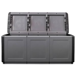 Grande boîte de rangement de jardin 100% polypropylène gris foncé et noir - Solution de rangement et de stockage - Product Image 6