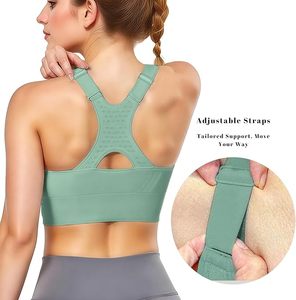 เสื้อชั้นในกีฬาและโยคะสำหรับผู้หญิง แบบสั่งทำพิเศษ OEM รองรับสูง ไร้ตะเข็บ ผ้ายืดสแปนเด็กซ์ สกรีนโลโก้ แฟชั่นทันสมัย - Product Image 3