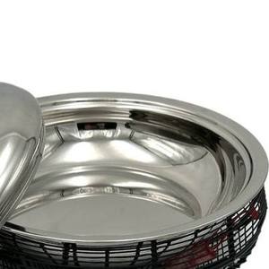 Wholesale Round Stainless Steel Chafing Dish Black Wire Mesh Basket Base Buffet Food Warmer Catering Serving <b>Pan</b> <b>with</b> Gold Knob - Product Image 6