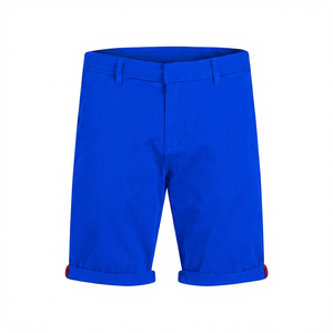 Pantalones Cortos Negros Sólidos para Hombre, Cintura Media, Casuales, Tejidos, con Bolsillos y Botones - Product Image 4