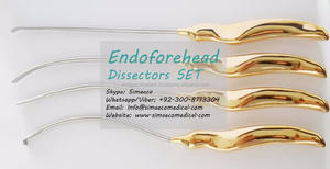 Ensemble de 12 dissecteurs endofrontaux en acier inoxydable plaqué or Instruments de type rétracteur manuel Chirurgie générale SM-101 SIMAECO - Product Image 2
