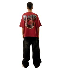 Camiseta Urbana con Estampado de Grafiti de Ojos Rojos Personalizada, 100% Algodón, Corte Holgado, Diseño Gráfico Urbano, para Hombre y Mujer, Moda Hip Hop, 3D - Product Image 2