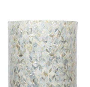 Tabourets cylindriques en forme de tambour avec incrustations de nacre, mosaïque de coquillages naturels, table de chevet pour la décoration intérieure - Product Image 2