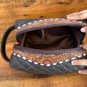 กระเป๋าเครื่องสำอางหนังลายควิลท์ลายเพชรสุดหรูกระเป๋าเครื่องสำอางดีไซน์เนอร์กระเป๋าเครื่องสำอางสำหรับเดินทางอเนกประสงค์ - Product Image 6