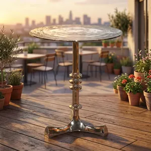 Table basse moderne en verre avec structure métallique, meuble décoratif pour salon - Product Image 1