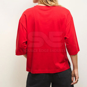 T-shirt ample à manches courtes pour femme, 100 % coton écologique, coupe décontractée, design personnalisé, séchage rapide, respirant, haute qualité - Product Image 4