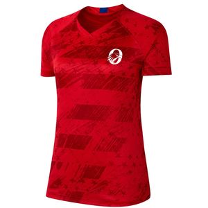 เสื้อฟุตบอลหญิงสีแดงแบบซับลิเมชั่น แขนสั้น โพลีเอสเตอร์ ชุดฟุตบอลสำหรับฝึกซ้อม ชุดกีฬาสำหรับทีม - Product Image 1