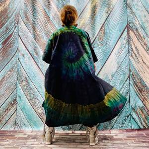 Belle Nouveau Kimono Robe D'été Surdimensionné Vacances Look Boho Festival Bohème Boho Chic À La Mode Femmes Tie Dye Kimono - Product Image 2