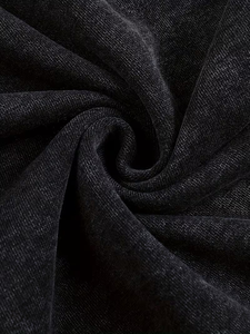 Loose Formal Men's High Waist Heavyweight Elastic Waist Pleated Front Sweatpants Trouser Pants Acid Wash Dark Gray 100% Cotton - Product Image 6
