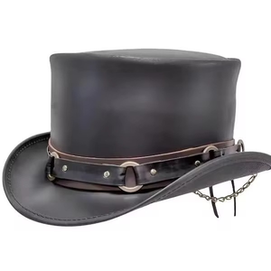 Sombrero Vaquero Occidental de Cuero Hecho a Mano de Lujo, Estilo Informal para Viajes, Protección Solar de Primera Calidad, Deportivo, para Exteriores, Unisex - Product Image 1