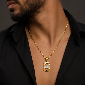 Pendentif barre en or jaune 18 carats avec diamants Namivaa pour homme et femme, poli miroir, géométrique, pour usage quotidien, cadeau de fête, bijoux de luxe micro-pavés - Product Image 1