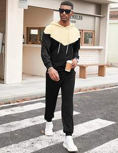 Conjuntos de 2 piezas para hombre, sudadera con capucha de colores en bloques, pantalones deportivos, conjunto informal deportivo para hombre - Product Image 3