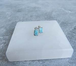 Boucles d'oreilles en larimar, argent sterling, pierres précieuses, bijoux en larimar naturel, bijoux faits à la main, fournisseur en gros de bijoux fins - Product Image 6