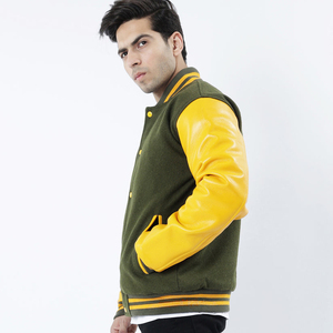 โรงงานผลิตเสื้อผ้ากีฬา FLY HUMBLE ราคาถูก เสื้อแจ็คเก็ตแฟชั่นฤดูหนาวแบบ Varsity อุ่น น้ำหนักเบา แขนหนัง สำหรับผู้ชาย - Product Image 6