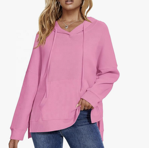 Sudadera con capucha de gran tamaño de peso pesado para mujer con logotipo personalizado bordado hombro caído Boxy Fit para invierno - Product Image 2