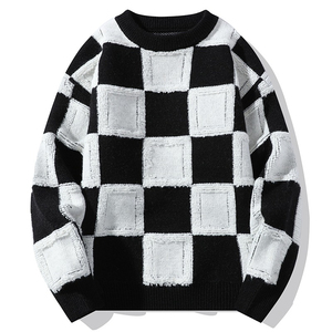 Pull en laine/acrylique tricoté personnalisé avec logo au dos, style urbain, respirant, séchage rapide, pour homme, couleur et logo personnalisables, collection automne - Product Image 1