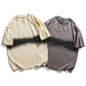 High Quality Low Oem Moq 240gsm 100% Cotton <b>TShirt</b> Custom Brand Blank Plain Plus Size Men's T Shirts Logo Boxy Fit - Product Image 6