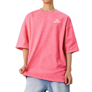 Camiseta con Pedrería al Por Mayor, 100% Algodón, Cuello Redondo, Diseño de Logotipo Personalizado OEM - Product Image 1